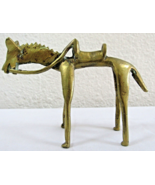 Antique African Abstract Figurative Brass Horse with Reins and Saddle Fi... - €171,64 EUR