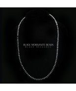 70.00 Ctw Black Moissanite Diamond Faceted Beads Necklace 925 Silver Cla... - £389.91 GBP