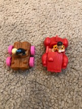 Vintage McDonald&#39;s Happy Meal Toy Fred Flintstone in Red Car Barney 1993 - £6.04 GBP