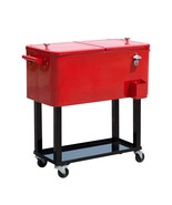 Outsunny 80QT Rolling Cooler: Red Party Ice Chest - $4,169.46 MXN
