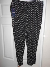 New Chap Sz L Black  Knit pants White Elastic Tie Waist Retails: $69 - £11.16 GBP