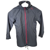 Helly Hansen Vented Rain Jacket Tuck Away Hood Protection Gray Pink Wome... - $78.00