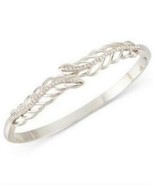 Charter Club Silver-Tone Pave Leaf Hinge Bracelet - $18.00