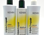 Kenra Triple Repair Shampoo/Conditioner/Split End Mending Serum Bond Rep... - £50.80 GBP