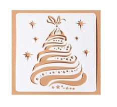 Christmas Tree Stars Drawing Art Painting Card Craft 5x5 Inch Template S... - £3.19 GBP