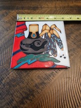 Southwestern Indigenous Native Art Terra Cotta Glazed Tile Masterworks - £23.37 GBP