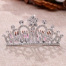 Children Tiaras Small Kids Girls Crowns Birthday Coloful Rhinestone Crystal Hair - £8.33 GBP