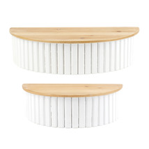 Ribbed Wood Wall Shelf (Set of 2) - $99.92