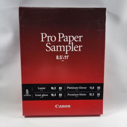 Genuine Canon Pro Paper Sampler Pack 8.5x11 Letter New Sealed 20 Sheets Total - $14.45