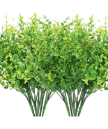 Whonline 10 Pack Artificial Boxwood Outdoor Greenery Plants Farmhouse Fa... - £12.42 GBP