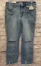 Altar&#39;d State Mid Rise Jean Cropped Light Wash Denim Stretch Distressed Size 26 - £31.07 GBP