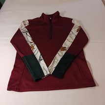 TrueTimber Men&#39;s 1/4 Zip Long Sleeve Multicolor Red Pullover Sweatshirt ... - $14.54