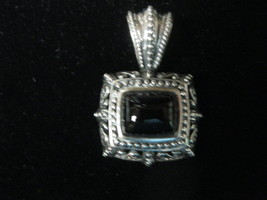 Black Onyx Bezel Set Vintage Pendant Set In Sterling Silver - Free Shipping - £35.35 GBP