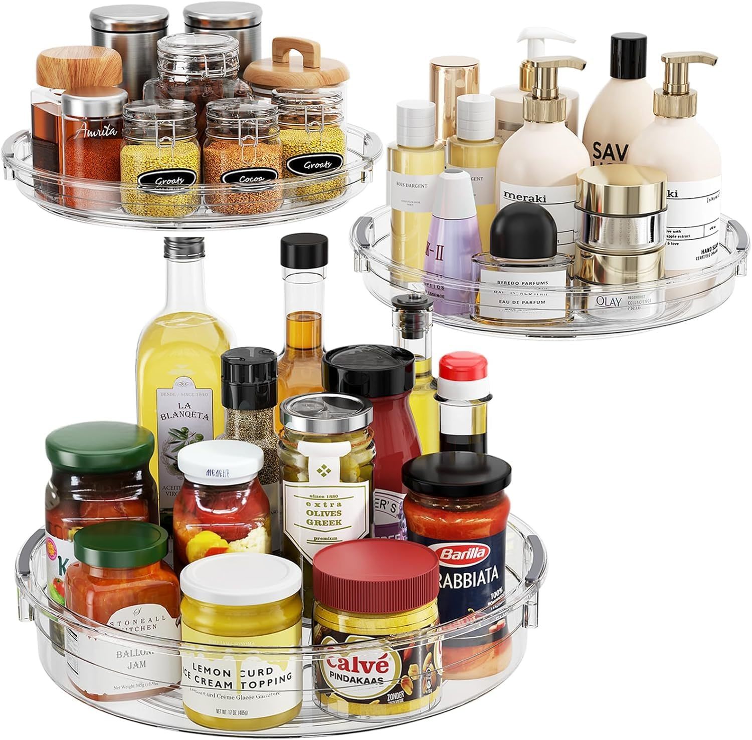 Lamu 3 Pack Lazy Susan Organizer Turntable For Cabinet,, 9.25&#39;&#39; 10.6&#39;&#39; 12&#39;&#39; - $39.95