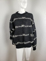 Vintage Sweater Tape Measure Oversized Jumper Knit Italy Sz M - £52.38 GBP