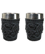 Set Of 2 Gothic Fantasy Moon Voyage Of The Dragon Celtic Knotwork Shot G... - $25.99