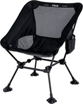 Iclimb Ultralight Compact Camping Folding Beach Chair With, Black - Square Frame - £37.75 GBP