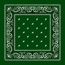 Dark Green - 12 Pcs Scarf Paisley Print Bandana Head Wrap 100% Cotton Headband - £23.96 GBP