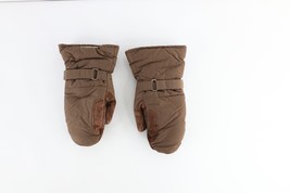 Vtg 90s Streetwear Distressed Winter Suede Leather Palm Mittens Gloves B... - $39.55