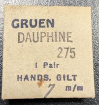 1 Pair / Set Of NOS Gruen 275 Gilt/Gold Tone Dauphine Wrist Watch Hands 7mm - £7.73 GBP