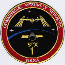 Spacex 09 nasa spx 1 crs 1 commercial resupply services space embroidered patch 4x4 thumb200
