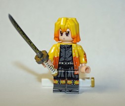 Zenitsu Agatsuma Demon Slayer Cartoon TV Show Anime Custom Minifigure - $4.30