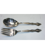 Vintage International Deep Silver Meat Fork Scalloped Spoon Serving Set ... - €25,32 EUR