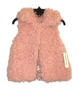 NEW Toughskins Girls Back to Boho Pink Faux Fur Vest with Collar Size 4 - $12.86