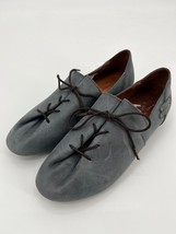 Sergio Tomani Women&#39;s Shoes Sz 37 Blue Leather Laces Artsy Flats Comfort - £29.22 GBP