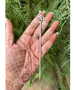 925 Silver 1 Pc Thick, Handmade Juda Pin, Hair Bun Stick, 13.2 grams, 5.... - €97,07 EUR
