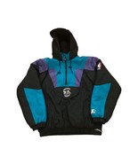 Vintage 1990&#39;s Starter Charlotte Hornets Pullover Puffer Jacket Black Me... - €171,44 EUR
