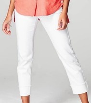 J.Jill Denim Womens True White Authentic Fit Cropped Jeans 8 Cuff Stretch 32 - £8.35 GBP