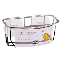 D.Line Sponge Caddy Chrome/PVC with Suction Cups - Black - £24.84 GBP