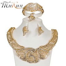 MUKUN Fashion Exquisite African Dubai jewelry sets luxury gold Color big Nigeria - £17.15 GBP