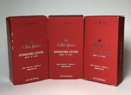 3x Old Spice Unscented Hydrating Body &amp; Face Lotion Non-Greasy Formula 4 oz - £21.68 GBP