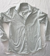 Ryan Seacrest Men Slim Fit Non-Iron Distinction Shirt Light Aqua Blue 15.5 32/33 - £13.81 GBP