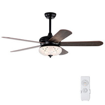 52 Inches Ceiling Fan with Remote Control-Walnut - Color: Walnut - £125.17 GBP