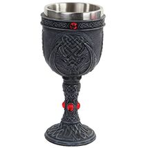 Celtic Winged Dragon Wine Goblet Chalice Resin Body Stainless Steel Faux... - $20.98
