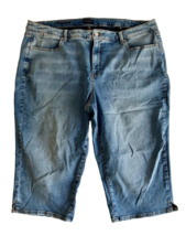 Talbots Woman Stone Washed Blue Pedal Pusher Jeans Size 22W - $23.74