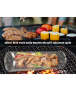 Rolling Grilling Basket, Vegetable Grill Basket, Stainless Steel Grill M... - $15.83