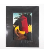 Black Mat Photo Tea Cup &amp; Coffee Pot Landscape Americana Ltd Signed Colo... - $19.40