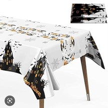 2 Pack Plastic Tablecloth Tablecover Halloween Haunted Boo 52x108 - £6.17 GBP