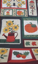 Fabric Panel Benartex &quot;Harvest Song&quot; Sunflowers Acorns Pumpkin Birdhouse $3.95 - $3.95