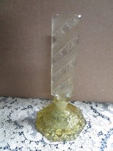 Vintage Yellow crystal Czech 7&quot; tall faceted clear stopper - £42.81 GBP