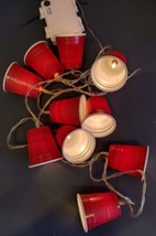 Cute Mini Red Cup Lights String Of 10 Uses 3 AA batteries - £9.67 GBP