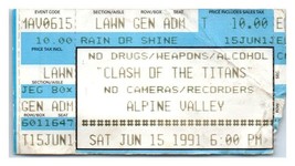 Slayer / Megadeth / Anthrax Concert Ticket Stub June 15 1991 East Troy Wisconsin - £35.51 GBP