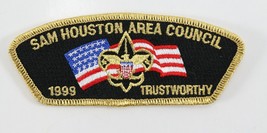Vintage 1999 Sam Houston Trustworthy Gold Boy Scout BSA CSP Shoulder Patch - $11.69