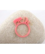 Laser-Cut Pink Pig Acrylic Ring, Fun Farm-Themed Jewelry, Modern Unisex ... - $205.92 MXN