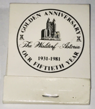 Vintage Waldorf Astoria Golden Anniversary 1981 Matchbook Full 20 Unstruck NY - £7.46 GBP