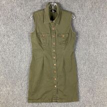 Europa Dress Women&#39;s 12 Button Up Sleeveless Green 100% Cotton Adults - $26.51 CAD